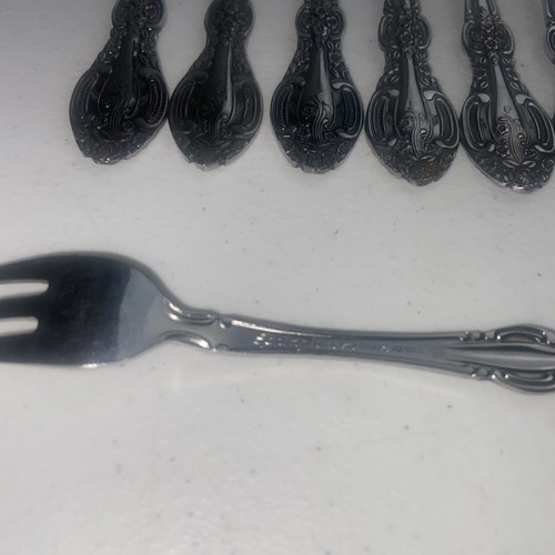 7Pc Springtime Stainless Japan 1960's Flatware Cocktail Forks - Picture 4 of 5