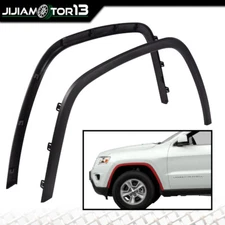 Front Bolt-on Fender Flares Smooth Black Fit For 2011-16 Jeep Grand Cherokee