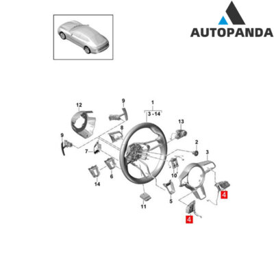 Multi Function Steering Wheel Control Switch for Porsche 2017-2020 Panamera 971