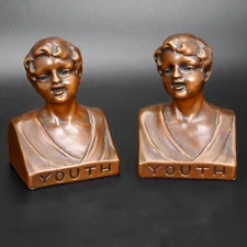 Pair of Bookends Weidlich Brothers "Youth" circa 1930