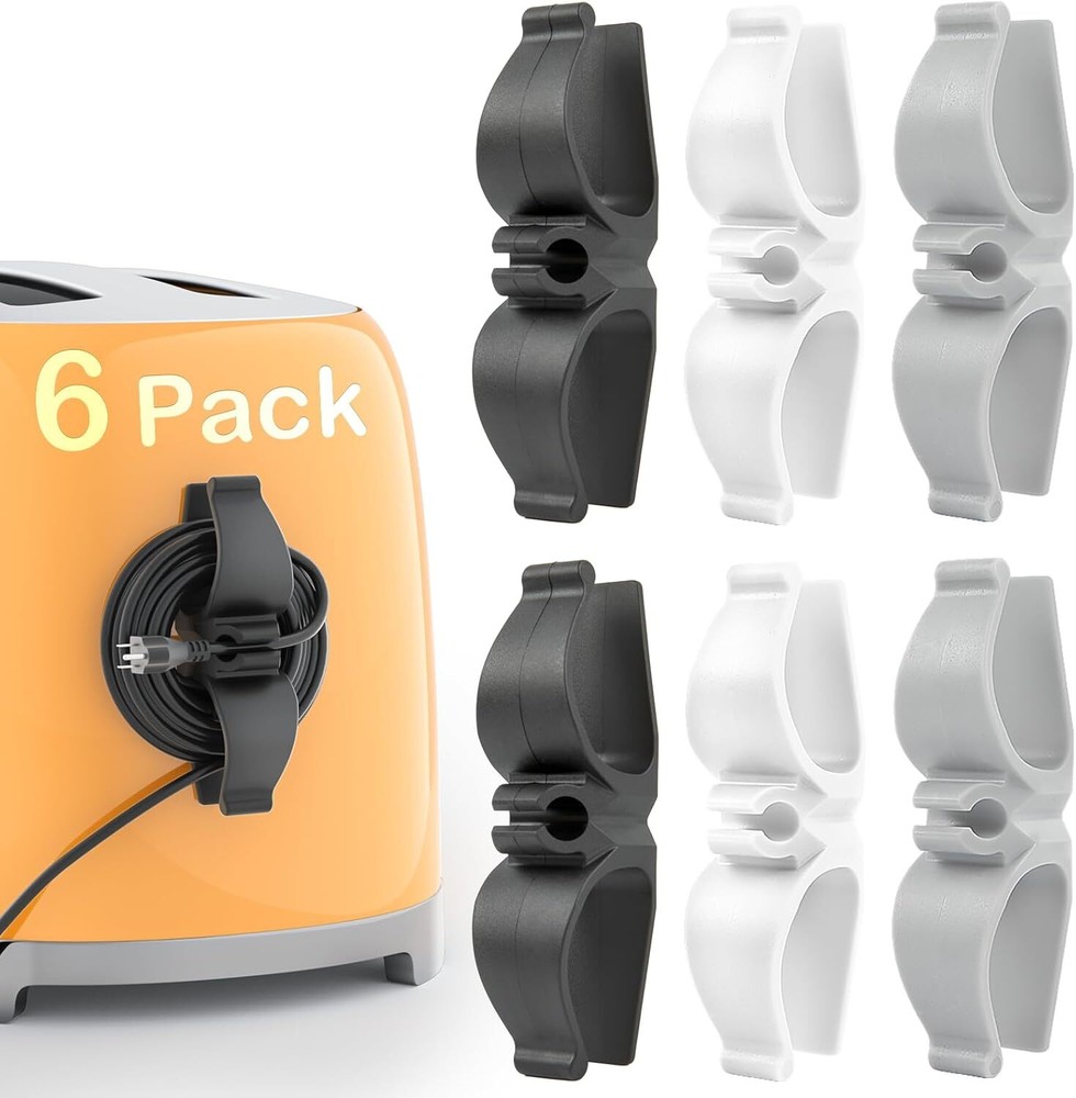 6-Pack Kitchen Appliance Cord Organizer – Neat & Tangle-Free