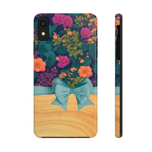Boho Blue Teal Floral, Wood Footer Tough Phone Case for Iphone Samsung Galaxy - 第 86/108 張圖片
