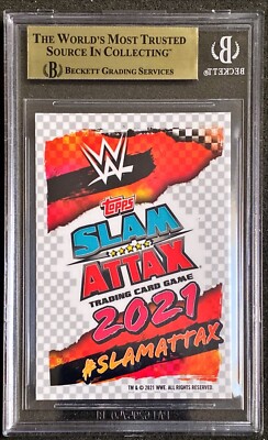 THE ROCK 2021 TOPPS CHROME SLAM ATTAX WWE #119 - BGS 9.5 - WWF