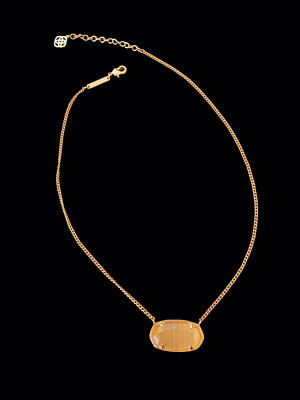 Kendra Scott Rose Gold Peach Cats Eye 18'' Long Necklace 