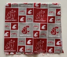 Washington State University Cougars Sykel Cotton Fabric Remnant 18x30