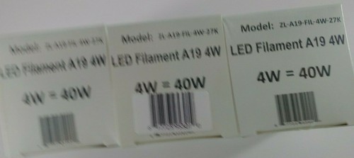 NEW 3-Count LED Filament 40W Replacement Bulbs, 450 Lumens (a19) FREE SHIPPING - Picture 2 of 3