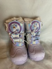 New Girl  s Disney Frozen 2 Faux Fur Boots Size 5 Lights Up Elsa  Anna