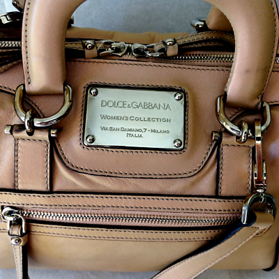 DOLCE & GABBANA MISS EASY WAY ROSE BEIGE METALLIC LEATHER DOLCE & GABBANA MISS EASY WAY ROSE BEIGE METALLIC LEATHER