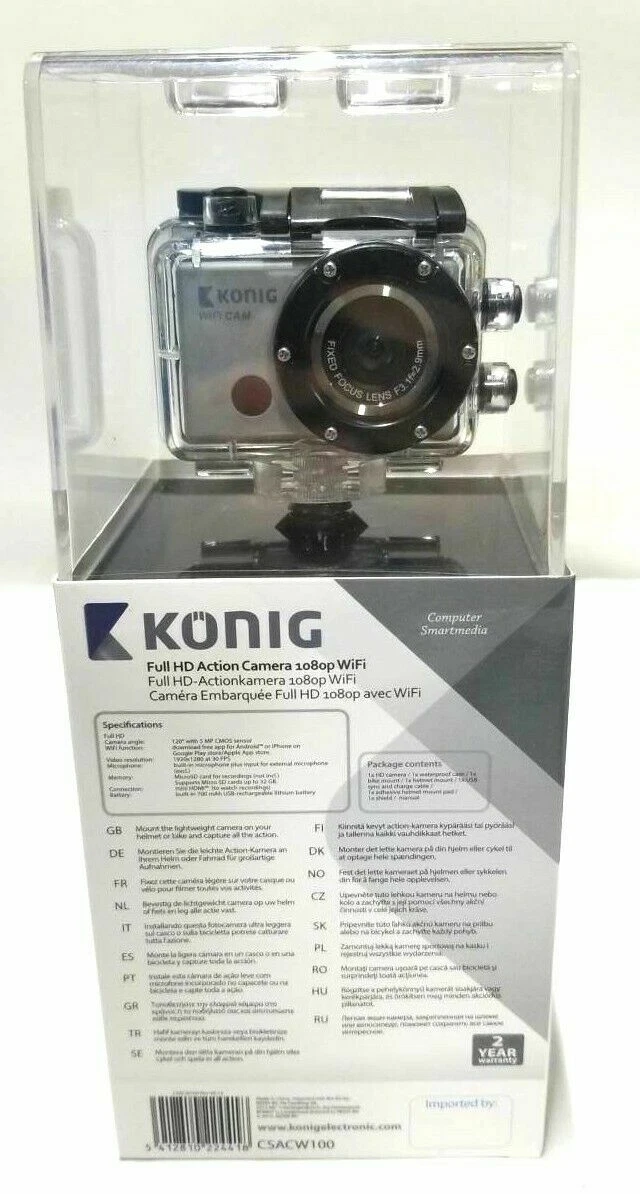 Konig Full HD Action Camera 1080p WiFi Silver CSACW100 KONIG