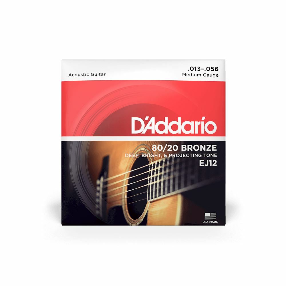 Гитарные струны среднего калибра DAddario EJ12 80/20 Бронзовые