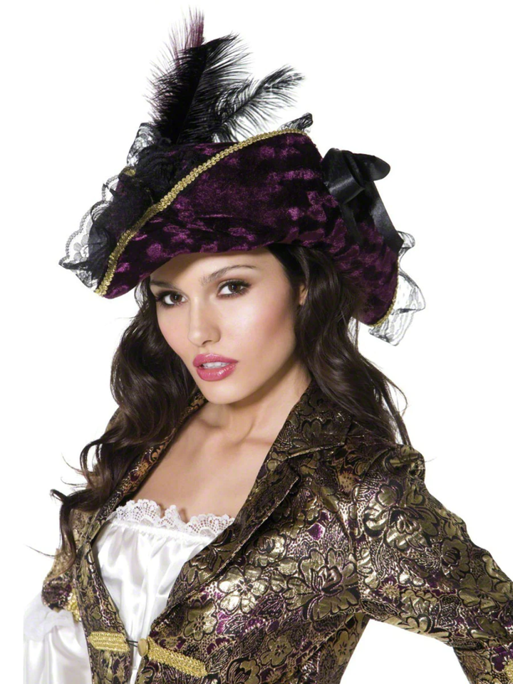 Pirate Hat Ladies Fancy Dress Accessory Deluxe Pirates Hat Adults New ...