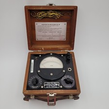 Vintage Western Union DB Meter Model 3-B With Rheostat Original Wooden Case