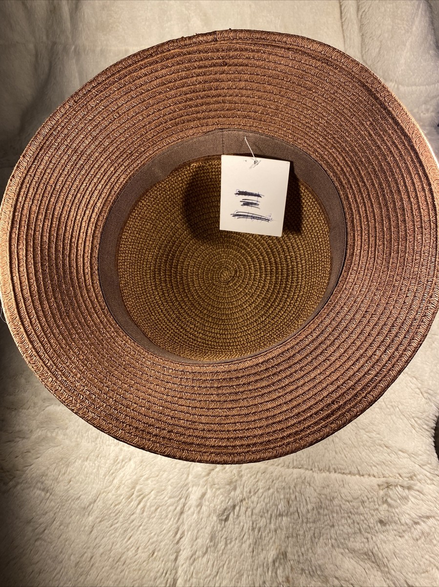 Chapeau De Paille Femme Betmar New York, Noir Classique, Comme Neuf