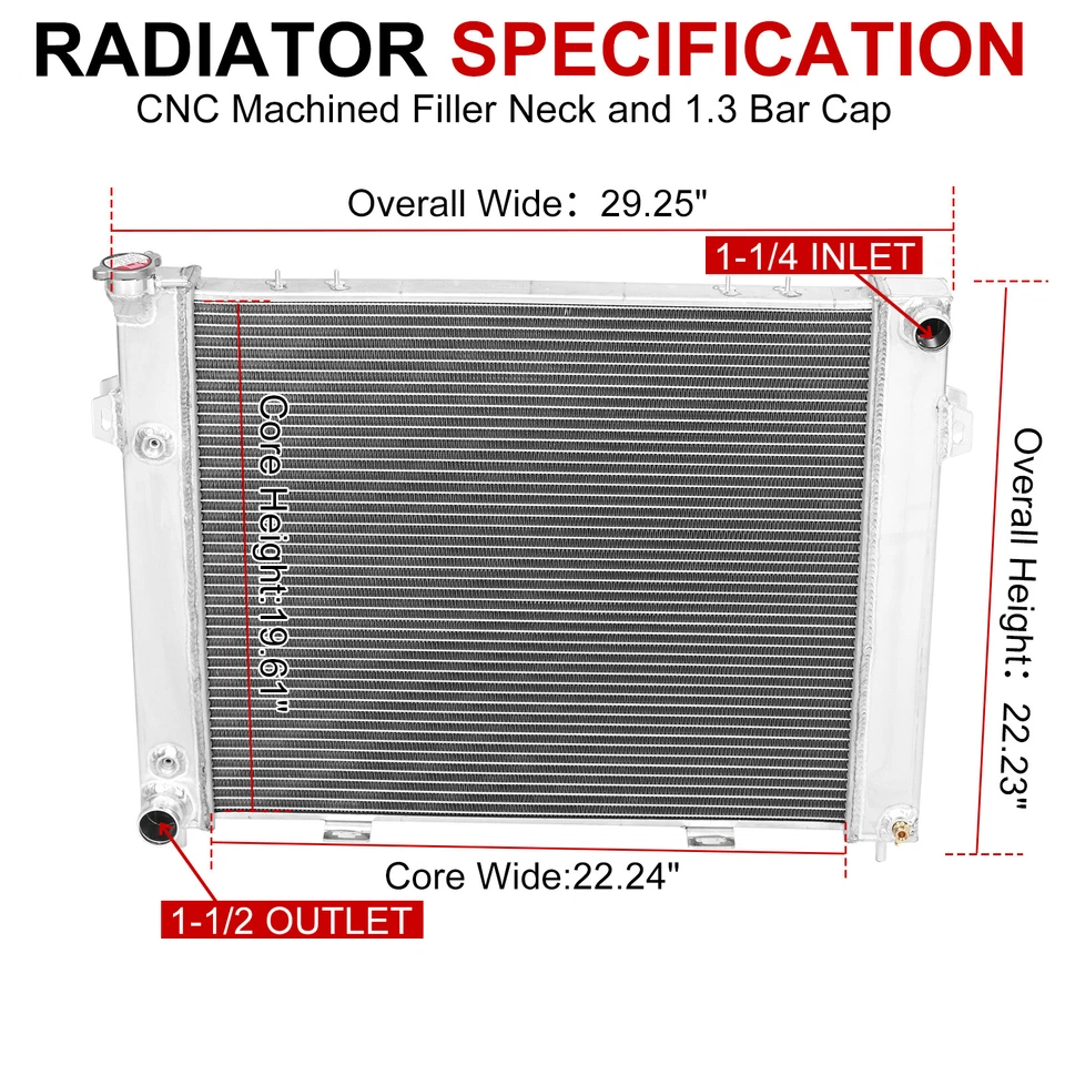 Full Aluminum Radiator For Jeep Grand Cherokee 4.0L L6 1993-1998 1994 1995 AT - Изображение 2 из 4