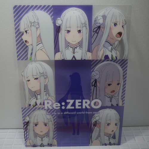 New Re:Zero Ichiban Kuji Prize Beautiful Plastic Clear Art Sheet 8 pics Full Set - Picture 9 of 10