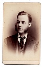Antique CDV Circa 1880s H. D. Garns & Co. Handsome Man Sideburns Philadelphia PA