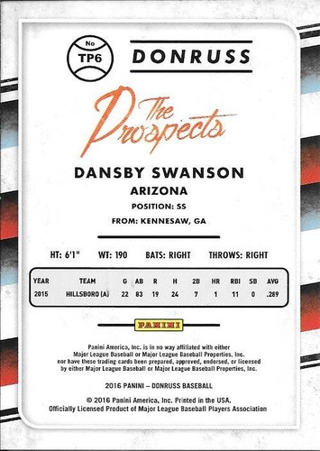 2016 Panini Donruss Baseball Inserts..You Pick!!..Swanson, Nola, Schwarber RC's - Picture 121 of 289