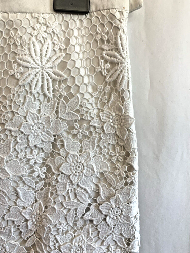 Tibi weißer Rock mit Ösen und Spitze - Größe 8 Medium - Bild 2 von 4