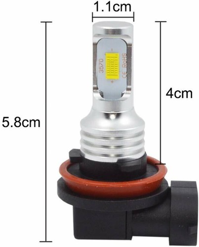 2X H11 H8 100W LED 6000K White BULB KIT 2323 Projector Fog Driving Light Bulbs - Picture 7 of 10
