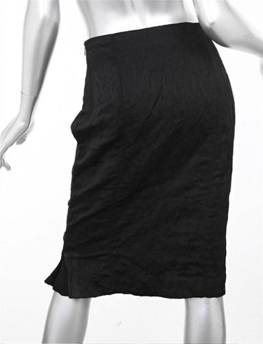 PRADA Black Silk Krinkle Fabric Straight Skirt sz. 46 - Bild 3 von 4