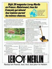PUBLICITE ADVERTISING 027  1987  salon de jardin & tondeuse Leroy-Merlin