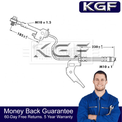 KGF Rear Right Brake Hose Fits Vauxhall Astra Zafira Meriva Combo 5562248