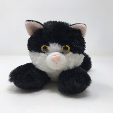 AURORA BLACK WHITE TUXEDO CAT KITTEN PLUSH ANIMAL GOLD EYES CIRCA 2017