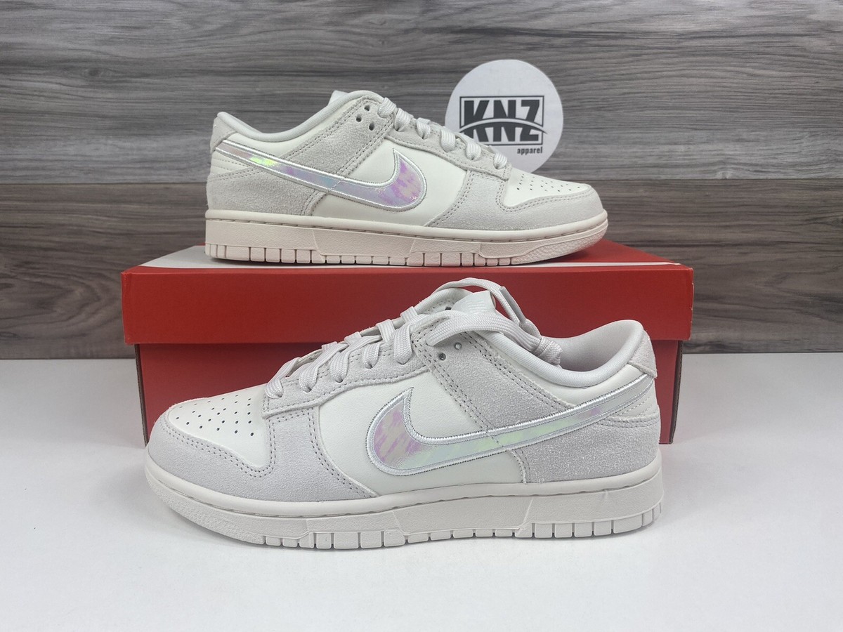 NEW Nike Dunk Low 'Iridescent Swoosh' Sail White Grey NEW Nike Dunk Low 'Iridescent Swoosh' Sail White Grey