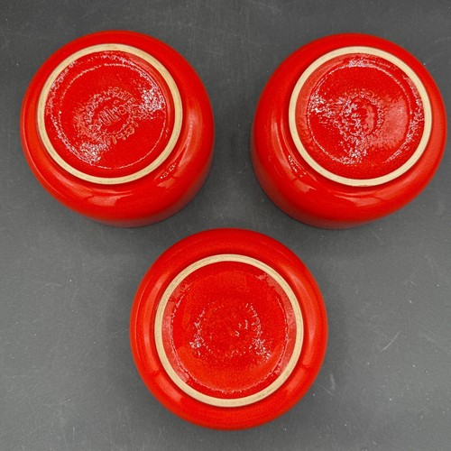 Waechtersbach CHRISTMAS Fruit Dessert Sauce Bowls 4 3/4" Red Germany Set of 3 - Picture 3 of 10