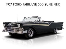 1957 Ford Fairlane 500 Sunliner Convertible New Metal Sign 12x16 Ships Free 1957 Ford Fairlane 500 Sunliner Convertible New Metal Sign 12x16 Ships Free