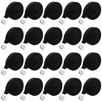 20 Pack 1 inch x 6.5ft Black Lashing Straps 25mm x 2m Locking Straps Tie Down...