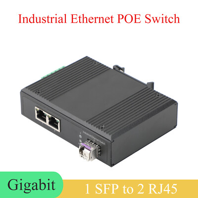 Gigabit SFP Industrial Transceiver 1 SFP to 2 POE 100M/1000M Fiber Optic Switch