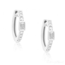 950 Platinum 0.22 Ct. Genuine Round-Baguette ...
