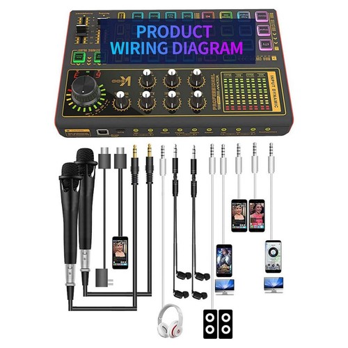 Upgrade Live Sound Card DJ Audio Podcast Recording Equipment Mixer Bluetooth - Picture 10 of 13