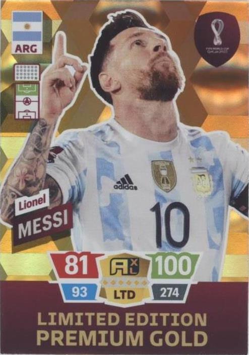 Lionel messi  gold 50枚限定 PSA10 MESSI EXTRA STICKERS LEGEND ORO GOLD ARGENTINA QATAR 2022 PSA 10