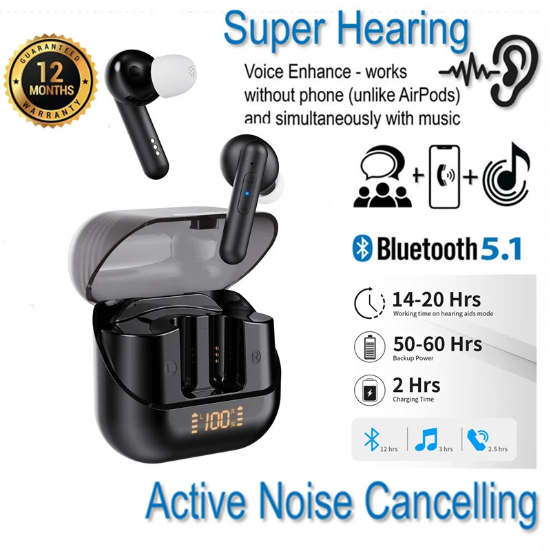 Rechargeable Wireless Hearing Aid + Bluetooth