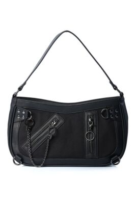Banned Tasche Entangled Umhängetasche Handtasche schwarz rot tartan Handschellen