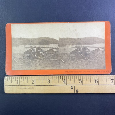 Fatal Train Wreck Disaster Stereoview New Hampton New Hampshire c1882 Y9781