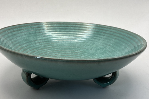 Vintage Carstens Tonnieshof Turquoise Bowl With Concentric Circles West Germany - Foto 13 di 13