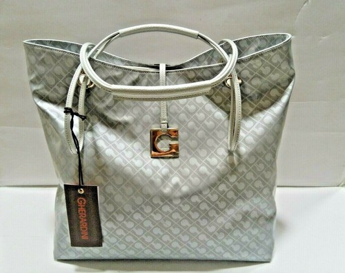 BORSA GHERARDINI NUOVA COLLEZIONE DUE MANICI IN PELLE, COLORE ARGENTO PLATA  | eBay