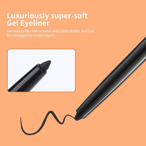 Waterproof Gel Eye Liner Pencil - Shimmery - Ultra-Pigmented - Pitch Black - Picture 4 of 11