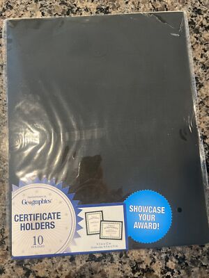 Geographics Traditional Certificates, 10/PK, Black (GEO47836)