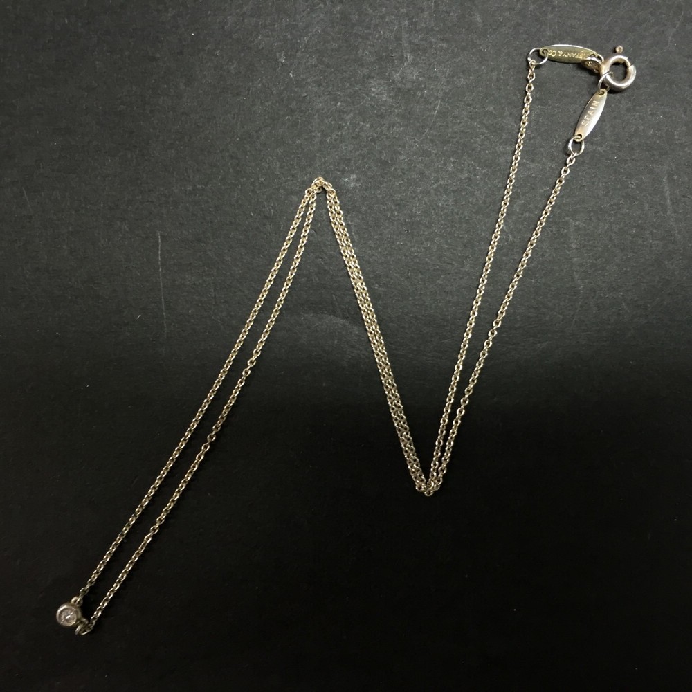 TIFFANY&CO. By The Yard Silver 925 1P Diamond Pendant Necklace/4AF0216