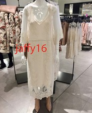 ZARA NEW WOMAN LONG LACE DRESS OFF-WHITE S,M,L REF. 2712/004
