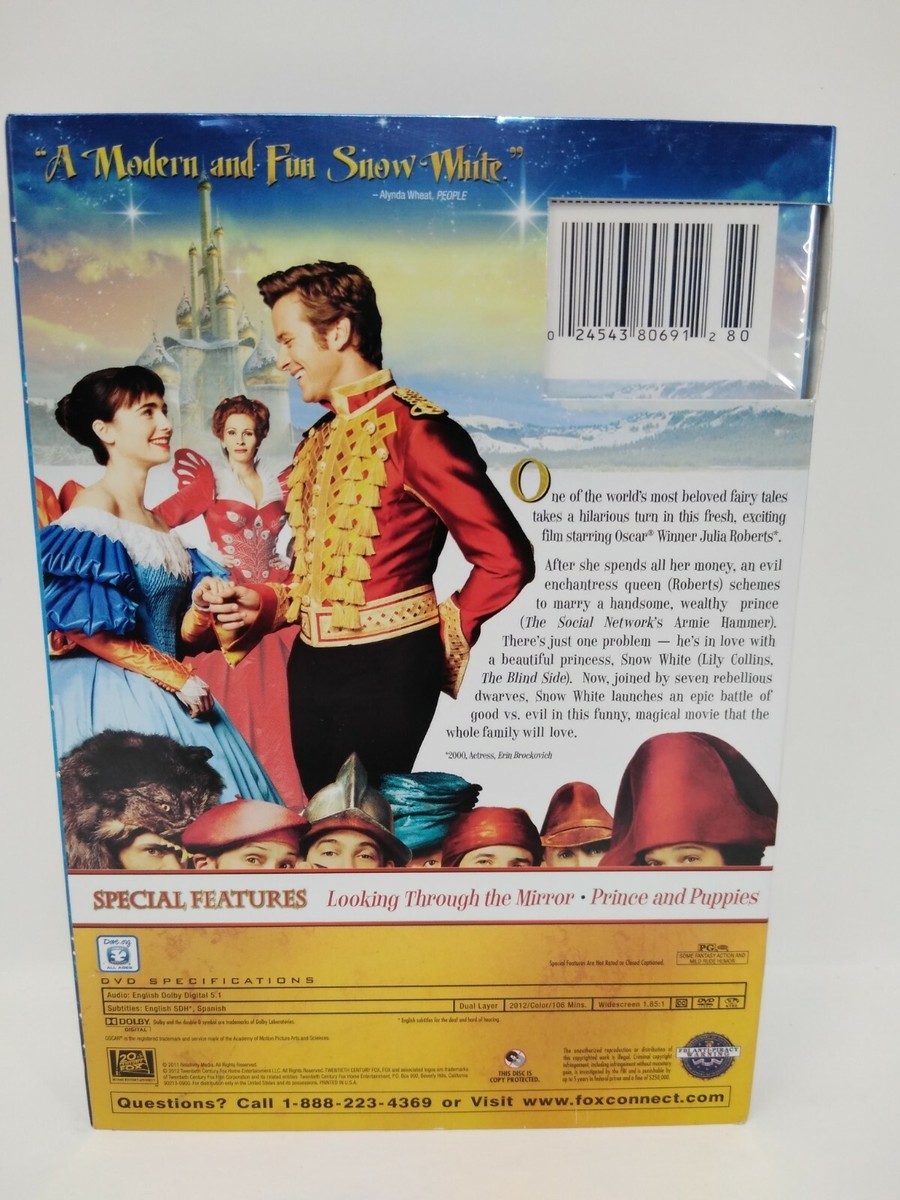 Mirror Mirror DVD 2012 Julia Roberts Armie Hammer New Sealed w
