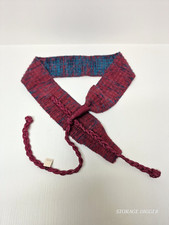 Vintage Esprit Women Handwoven Boho-Style Waist Belt with Red  Blue Braided Tie
