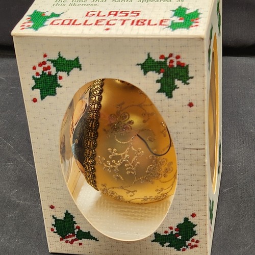 Vintage Santa On Silk Christmas Ornament By Krebs Gold Circa 1906 In Box - Picture 8 of 8