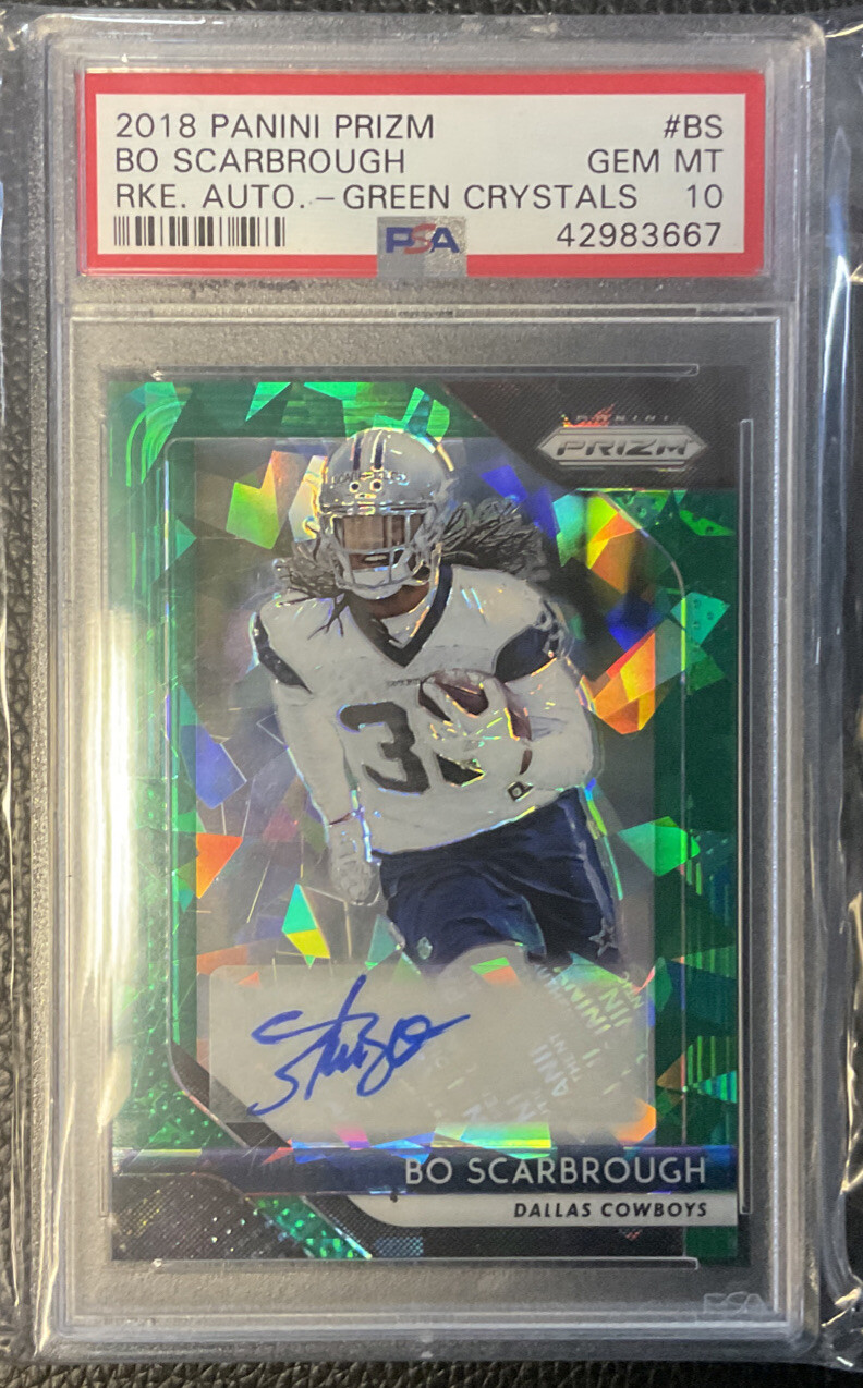 Bo Scarbrough Panini Prizm Rookie Autographs #BS Green Crystals