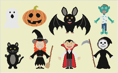 Halloween Kreuzstichmuster von Meloca Designs