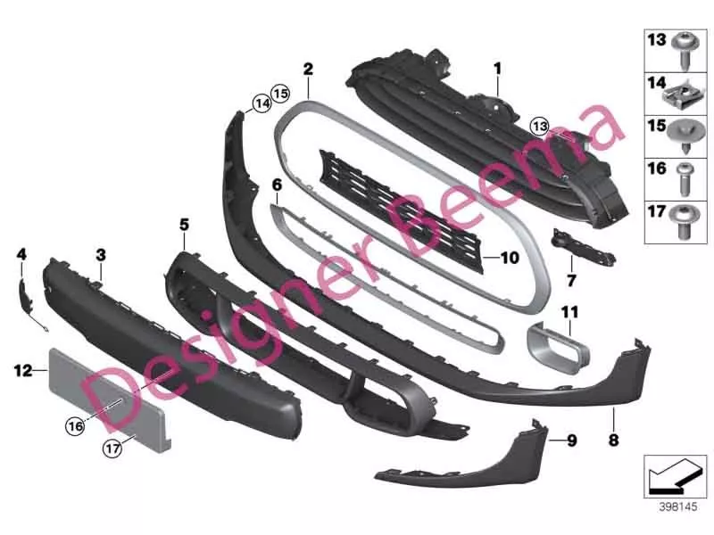 MINI F55 F56 F57 Cooper S JCW Aero Kit Front Bumper Side Band